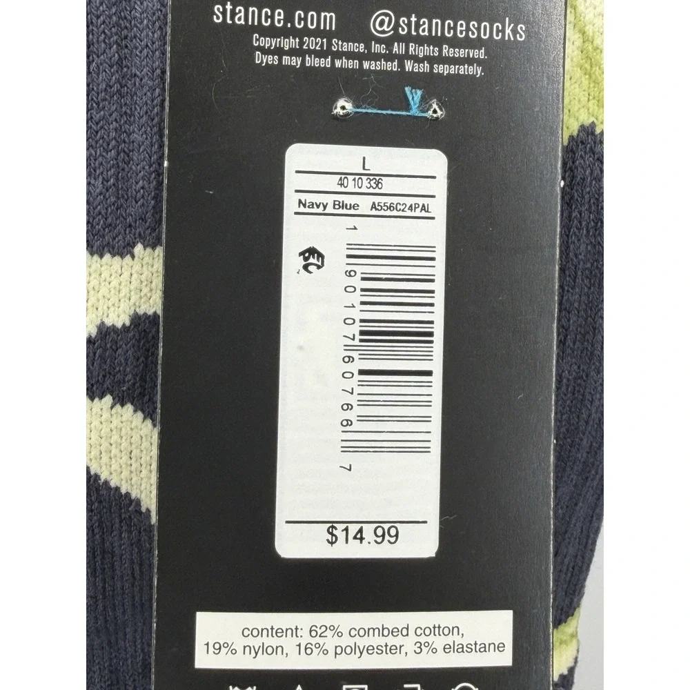 Stance Dwyane Wade Collection Navy Blue Palm Crew Socks A556C24PAL Mens Large